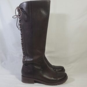 Sofft Sharnell II Women's Dark Brown Leather Tall Boots Size 7 (M)